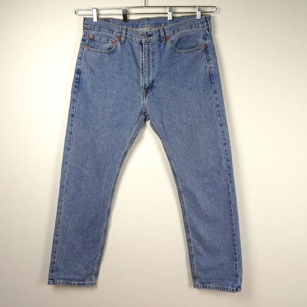 Levi's 505 Straight Leg Jeans Men's Size 38x32 Blue Denim 100% Cotton